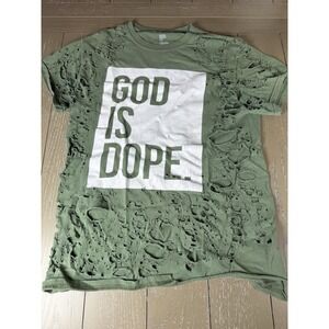 God Is Dope Distressed TShirt Size S Sober Spiritual